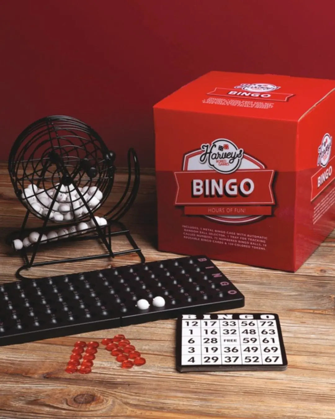 Harvey's Bored Games Classic Metal Spinner Bingo Set Bar Games