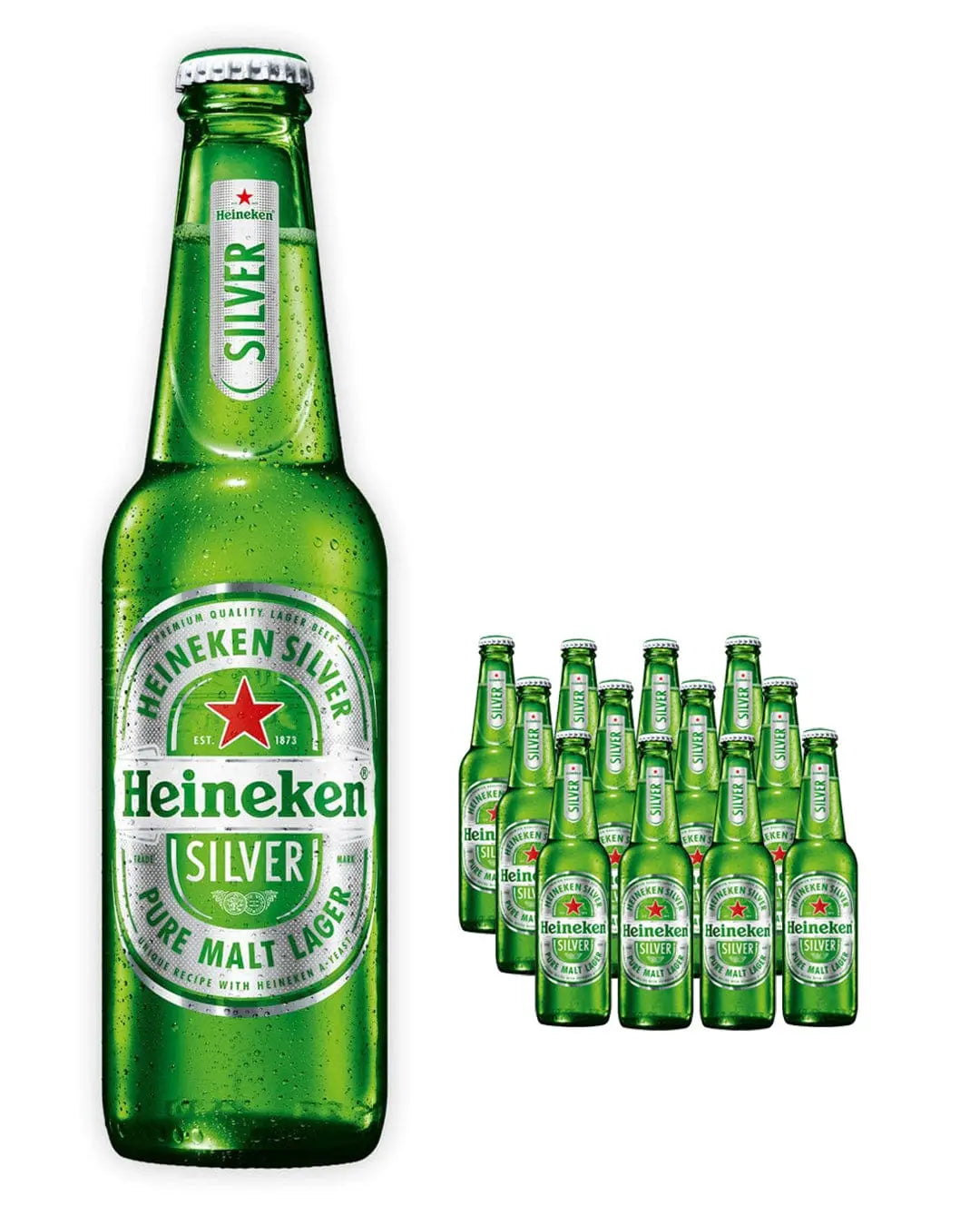 Heineken Silver Lager Beer Bottle Multipack, 12 x 330 ml BBE 31/07/2023 Beer 08712000058258