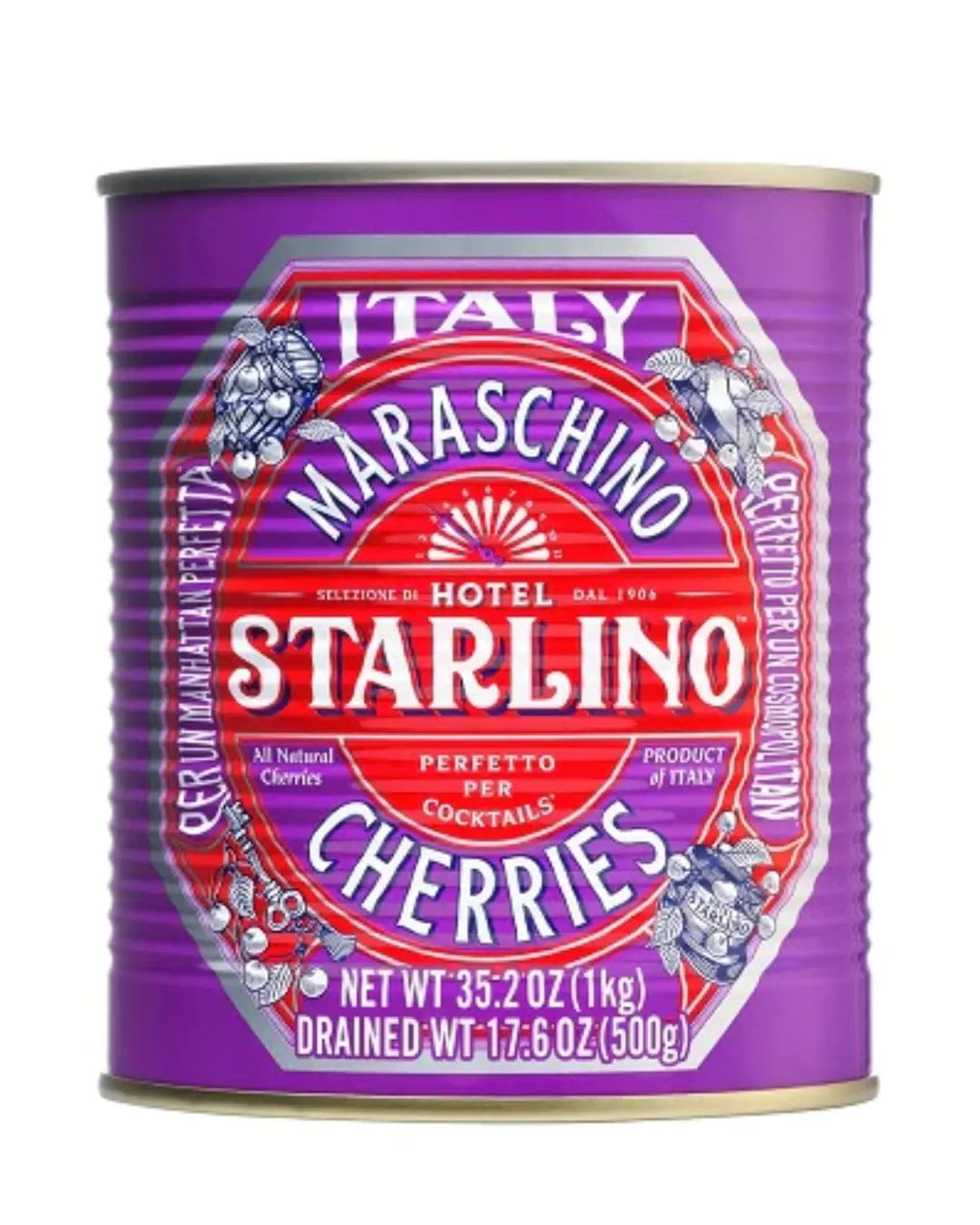 Hotel Starlino Maraschino Cherries, 1 Kg Cocktail Essentials 810035510142