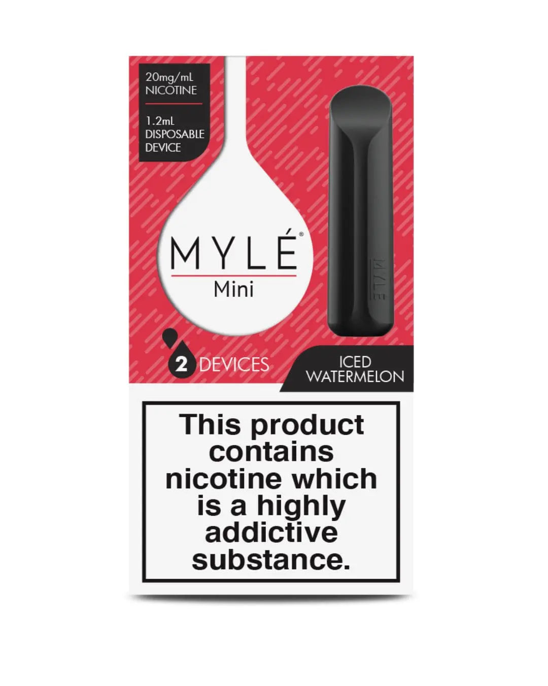 Iced Watermelon - Mini Myle - Pack of 2 Devices Disposable Vapes