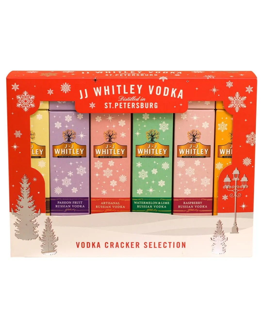 J.J. Whitley Vodka Christmas Cracker Selection, 6 x 5 cl Spirit Miniatures