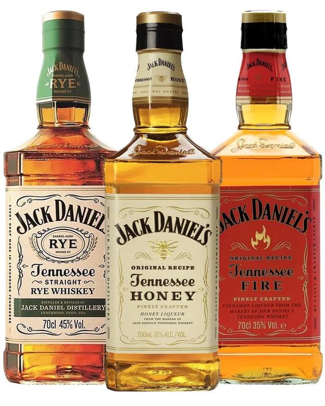 Jack Daniel's Flavoured Whiskey Trio, 3 x 70 cl whisky