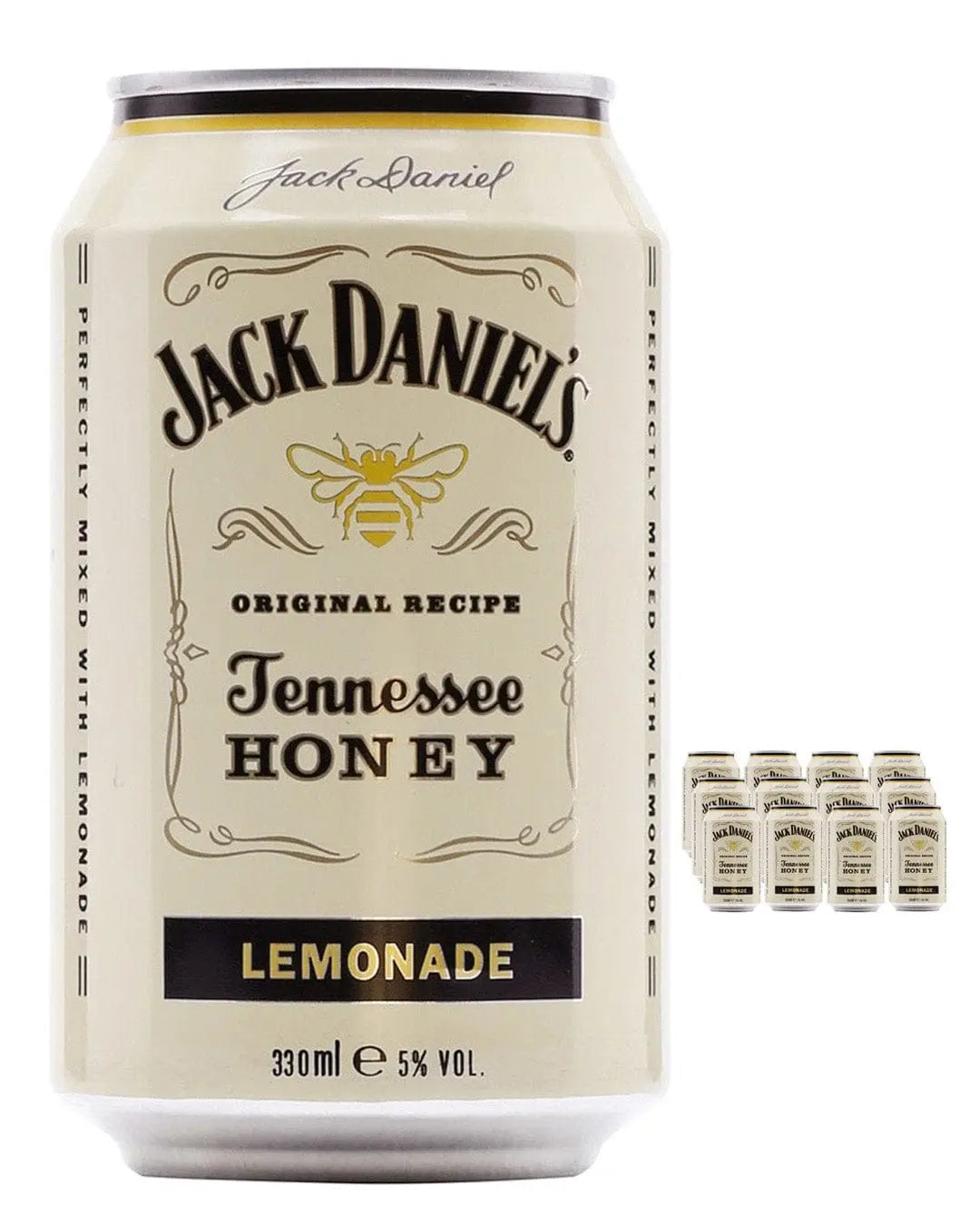 Jack Daniel's Honey Whisky & Lemonade Premixed Cans, 12 x 330 ml Ready Made Cocktails