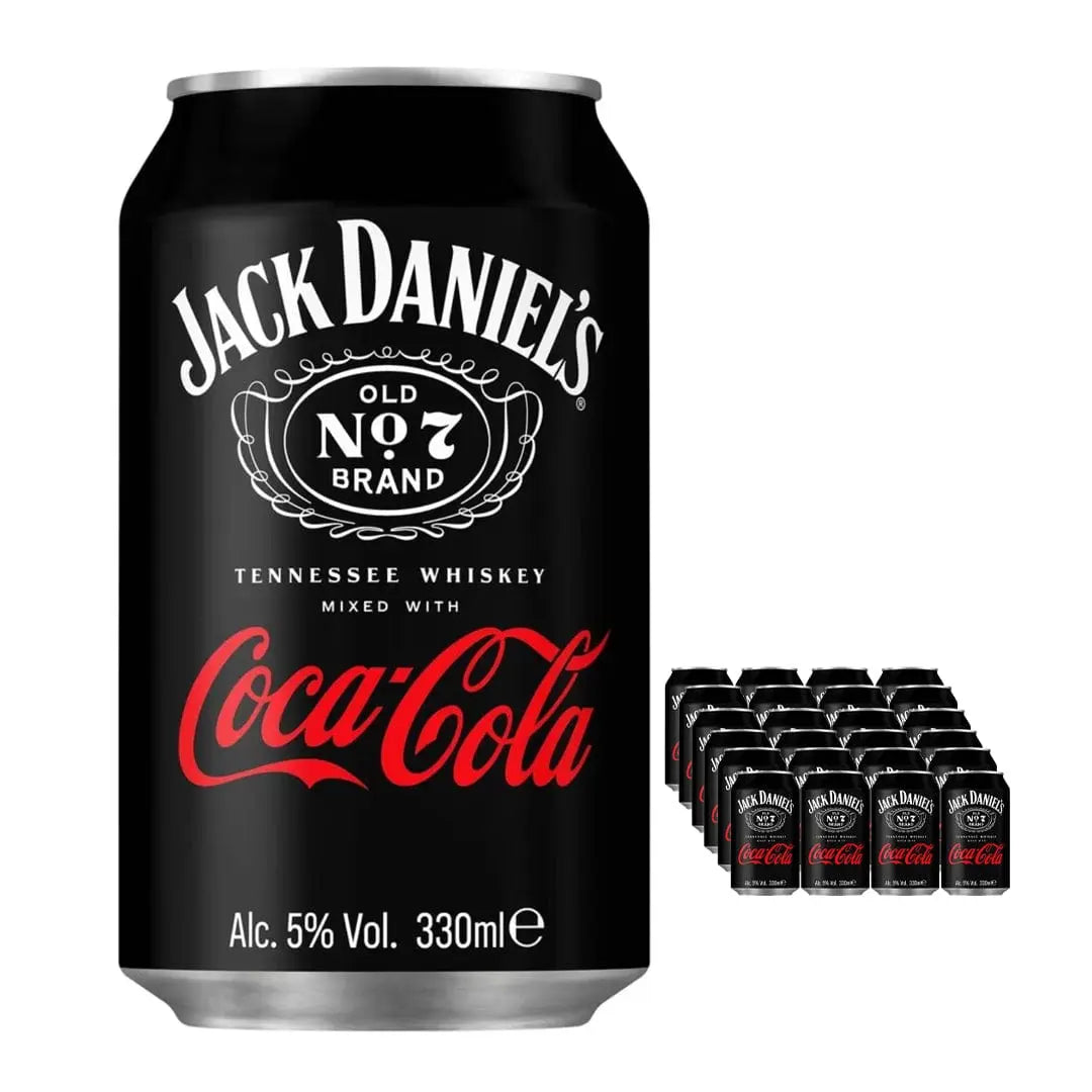 Jack Daniel's Old No. 7 Tennessee Whiskey & Cola Premixed Can Multipack, 24 x 330 ml Ready Made Cocktails