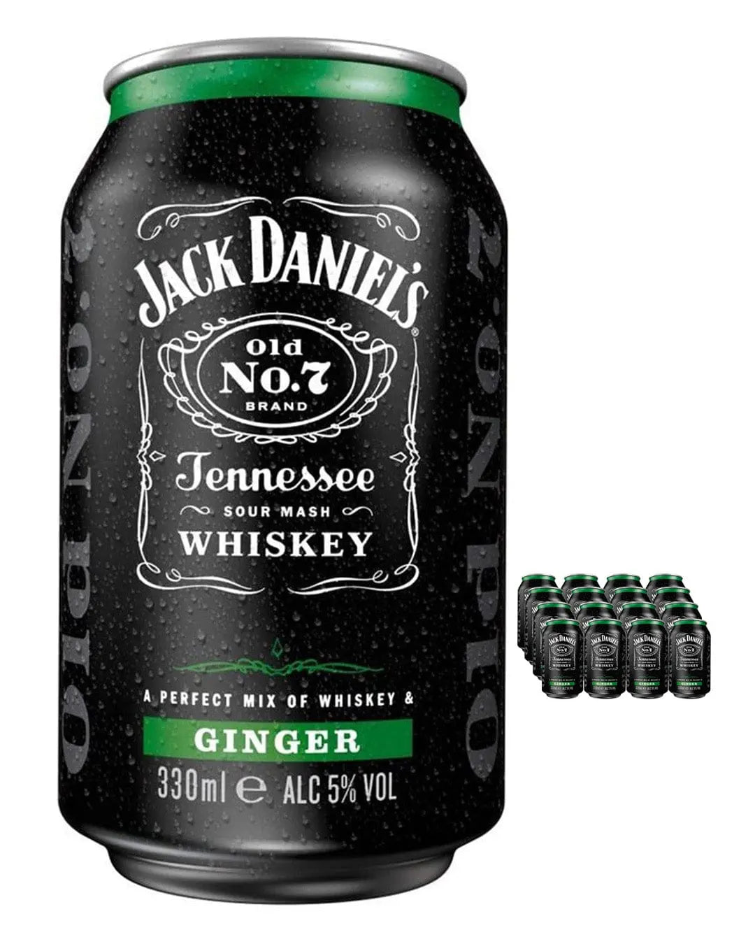Jack Daniel's Whiskey & Ginger Premixed Can, 12 x 330 ml Ready Made Cocktails
