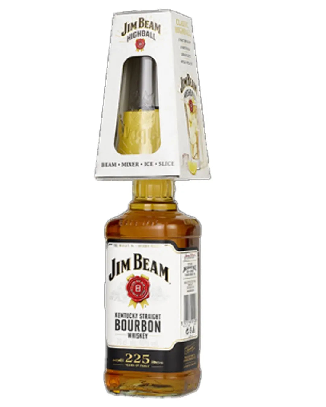 Jim Beam White Bourbon Whiskey with Glass Gift, 70 cl Whisky