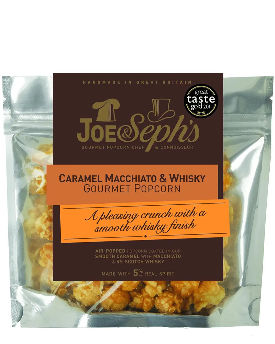Joe & Seph's Caramel Macchiato Whisky Popcorn Pouch, 30 g Popcorn 0700115787178