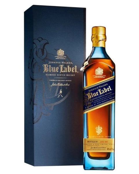 Johnnie Walker Blue Label EMPTY WHISKEY BOTTLE w/ Gift Box 750 ML