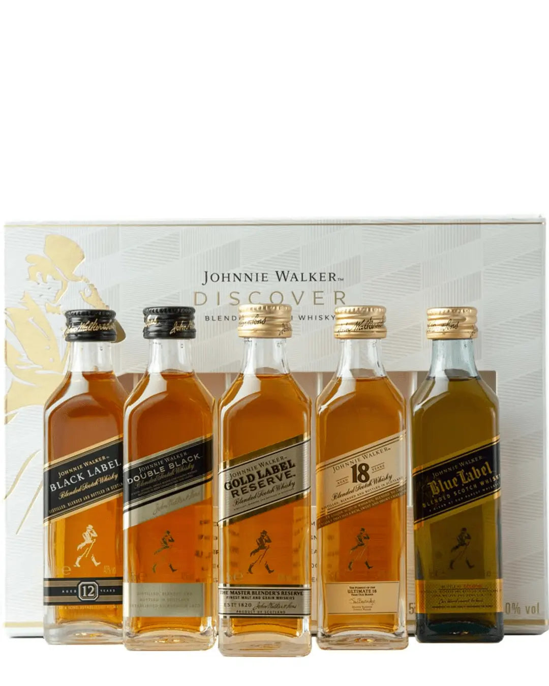 Johnnie Walker Discover Whisky Miniature Gift Set, 5 x 5 cl Spirit Miniatures