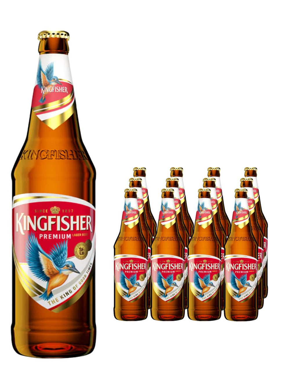 Kingfisher Premium Lager Beer Bottle Multipack, 12 x 650 ml