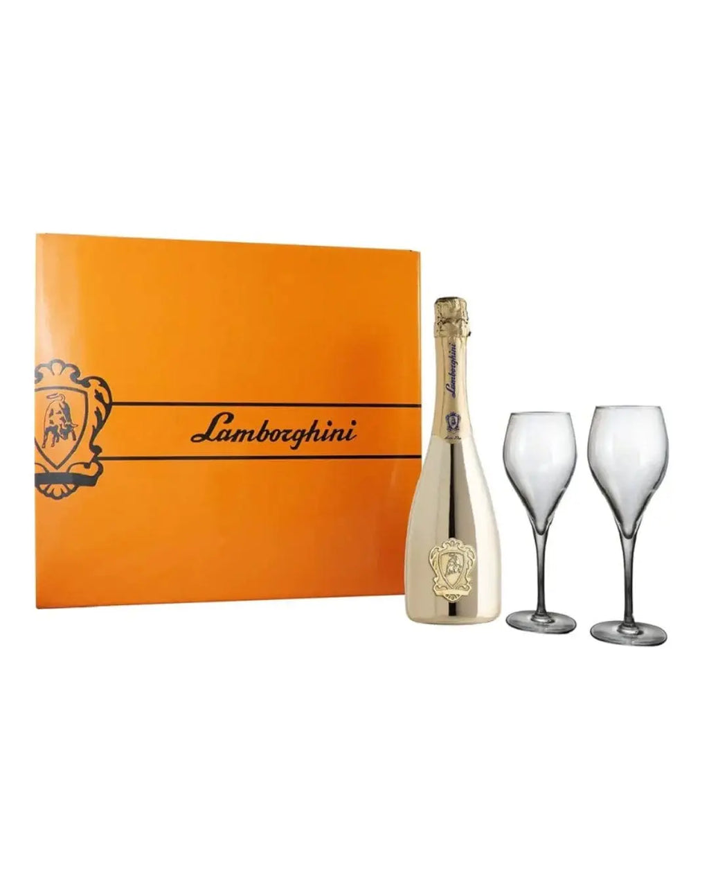 その他 Lamborghini Extra Dry Gold Lamborghini Extra Dry Gold Prosecco D.O.C. Gift Set With 2 Crystal