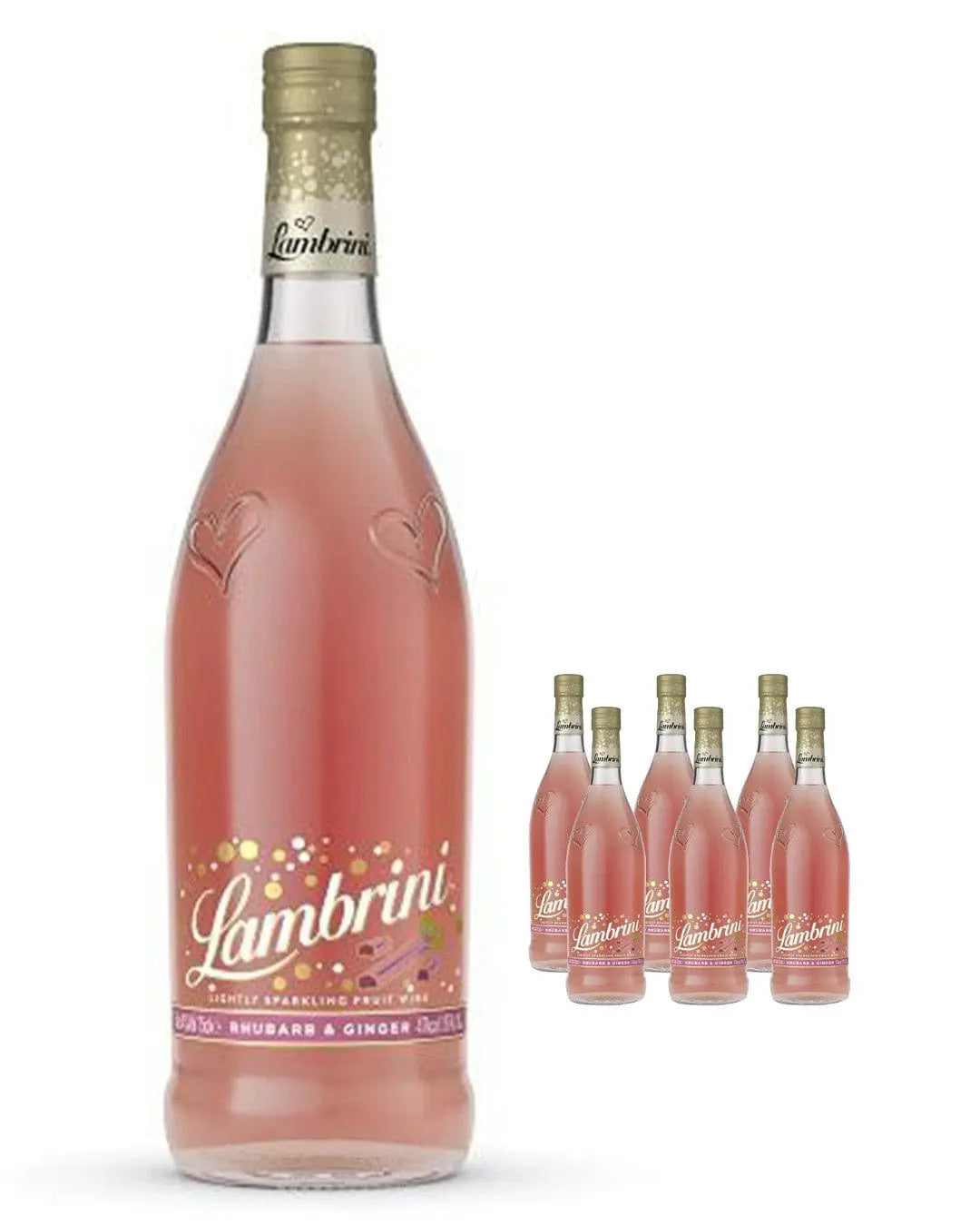 Lambrini Rhubarb & Ginger Slightly Sparkling Fruit Wine Case, 6 x 75 cl Wine Cases