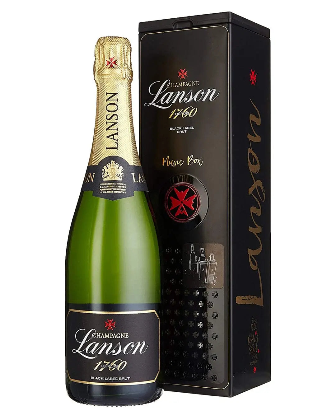 Lanson Black Label Brut Champagne in Music Box, 75 cl Champagne & Sparkling