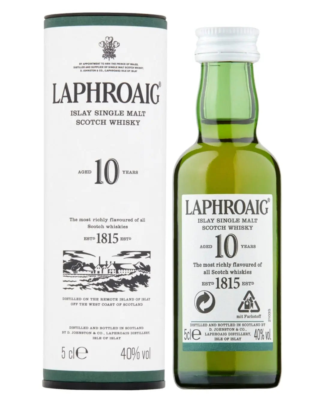 Laphroaig 10 Year Old Single Malt Scotch Whisky Miniature, 5 cl Spirit Miniatures