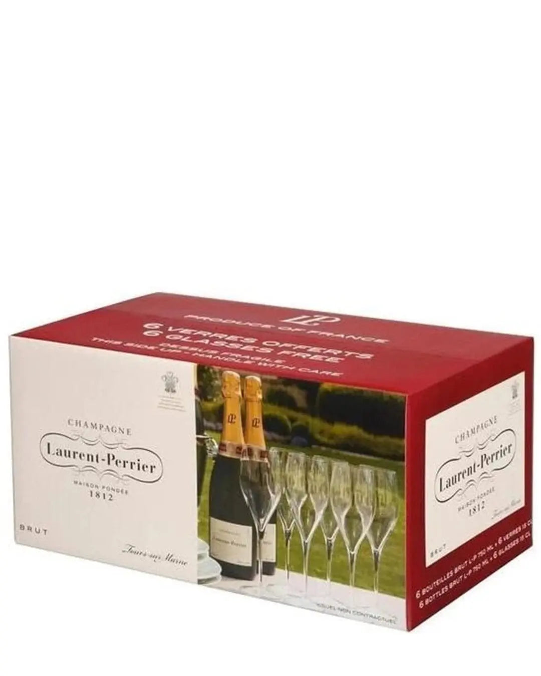 Laurent-Perrier Brut Champagne with 6 Flutes, 75 cl Champagne & Sparkling