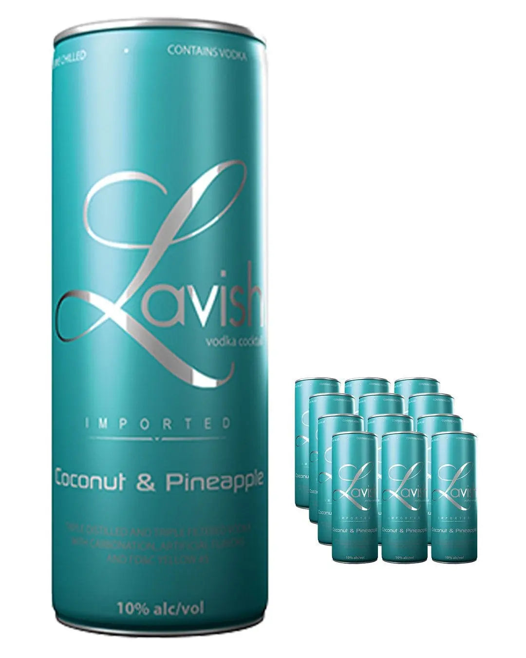 Lavish Coconut & Pineapple Vodka Cocktail Can, 1 x 330 ml Ready Made Cocktails 812374020443