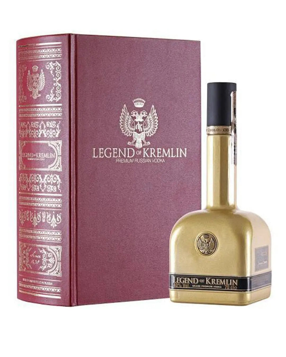 Legend Of Kremlin Vodka Gold Bottle with Red Book, 70 cl Vodka 4610028130359