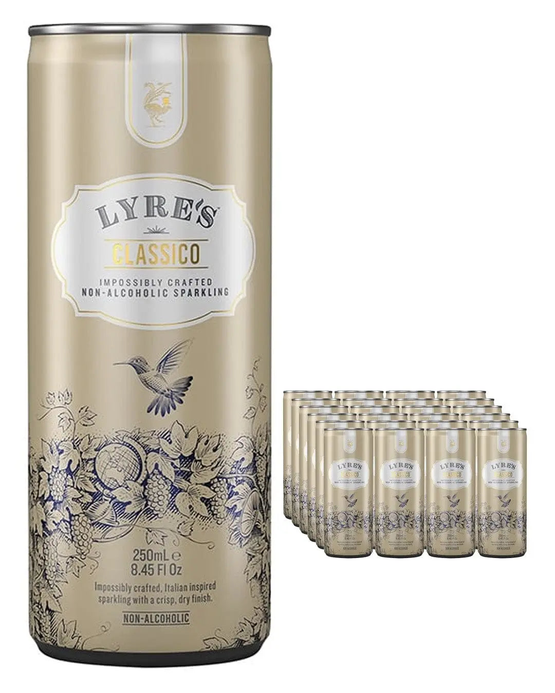 Lyre's Classico Premix Non Alcoholic Drinks Multipack, 24 x 250 ml Ready Made Cocktails