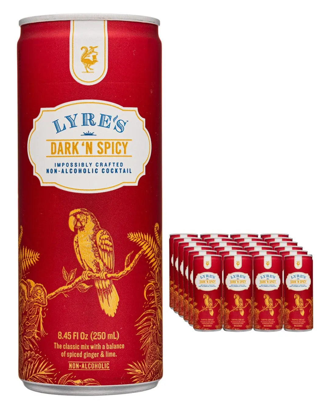 Lyre's Dark 'n Spicy Premix Non Alcoholic Drinks Multipack, 24 x 250 ml Ready Made Cocktails