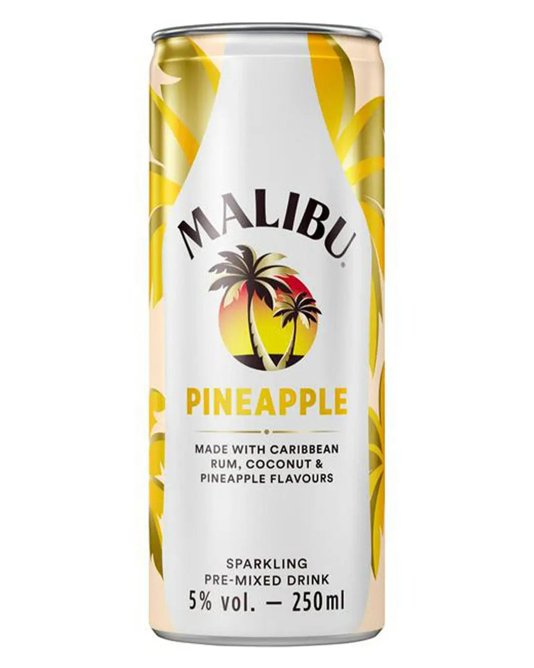 Malibu Coconut Rum & Pineapple Pre-Mixed Can, 250 ml Ready Made Cocktails