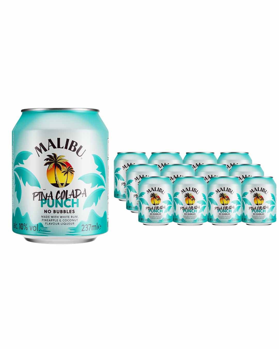 Malibu Punch Pina Colada Rum Cocktail Can Multipack, 12 x 237 ml Ready To Drink
