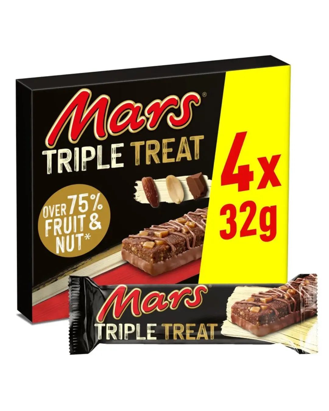 Mars Triple Treat Fruit Nut & Chocolate Bars Multipack, 4 x 32 g BBE 05/08/2023 Chocolate 5056357905579