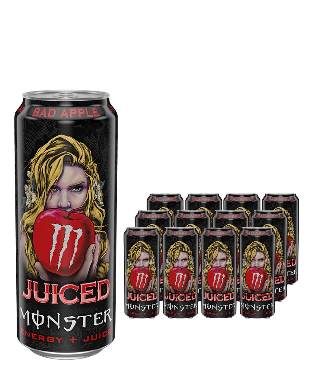 Monster Juiced Bad Apple Energy Drink Can Multipack, 12 x 500 ml Soft Drinks & Mixers