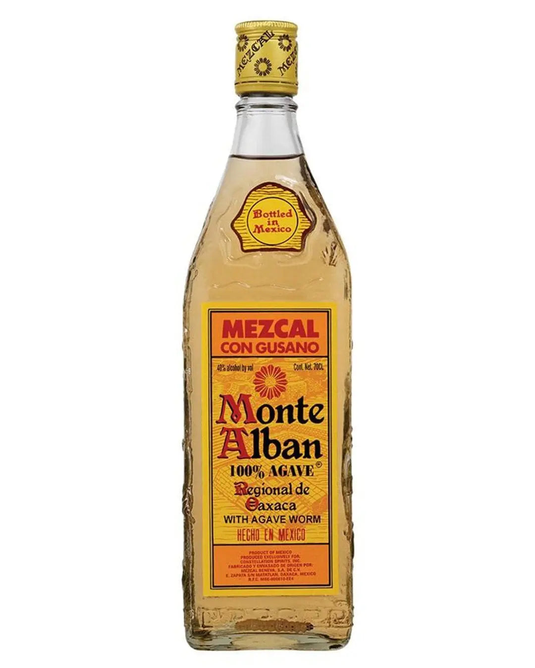 Monte Alban Mezcal with Agave Worm, 70 cl Tequila & Mezcal 5010509070119