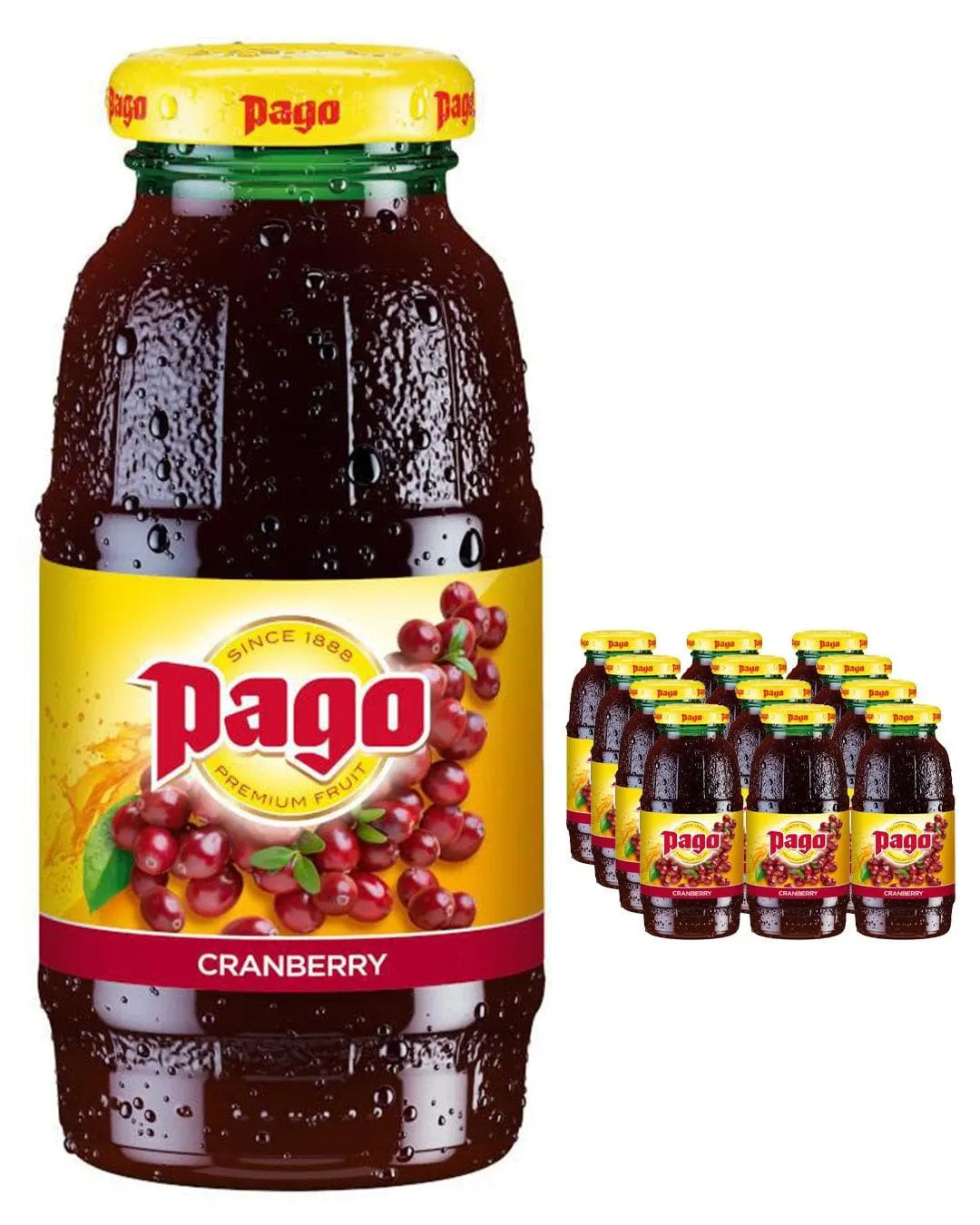 Pago Cranberry Juice Multipack, 12 x 200 ml Soft Drinks & Mixers