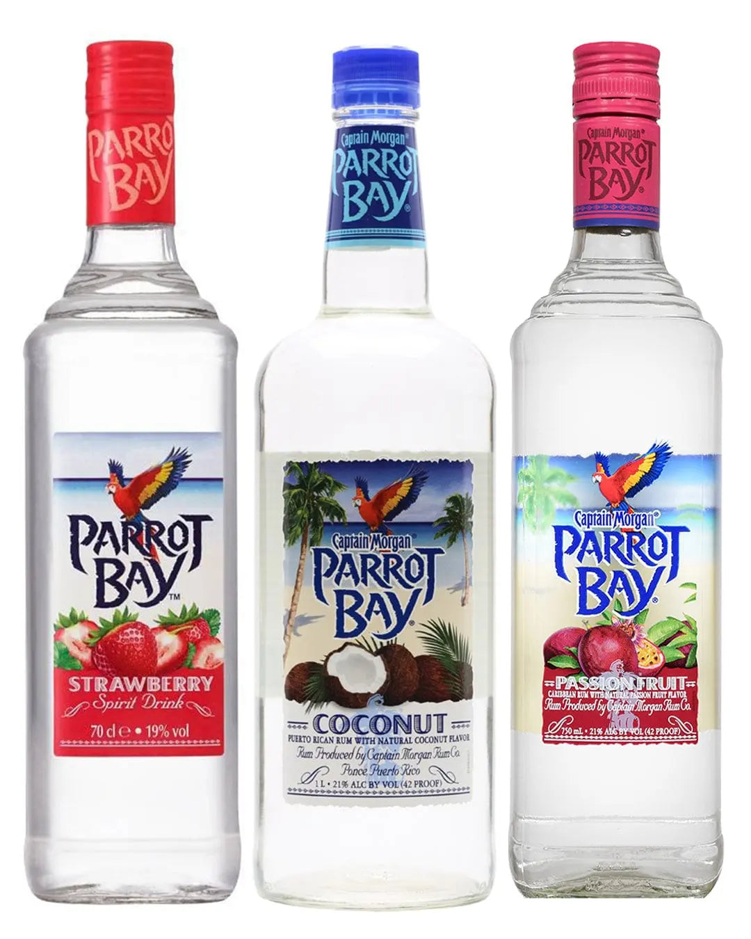 Parrot Bay Tropical Rum Liqueur Trio, 3 x 70 cl Rum
