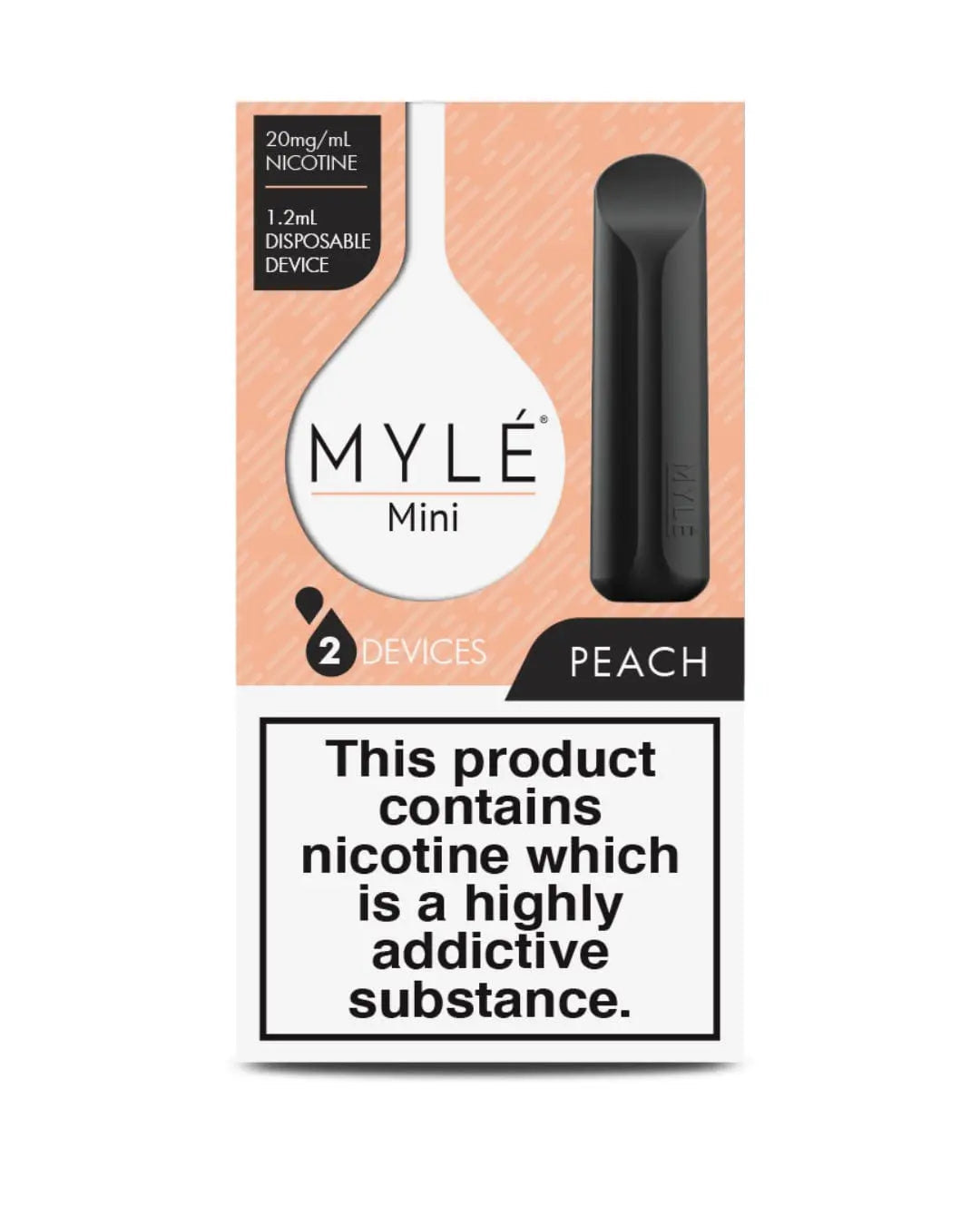 Peach - Mini Myle Disposable - Pack of  2 Devices Disposable Vapes
