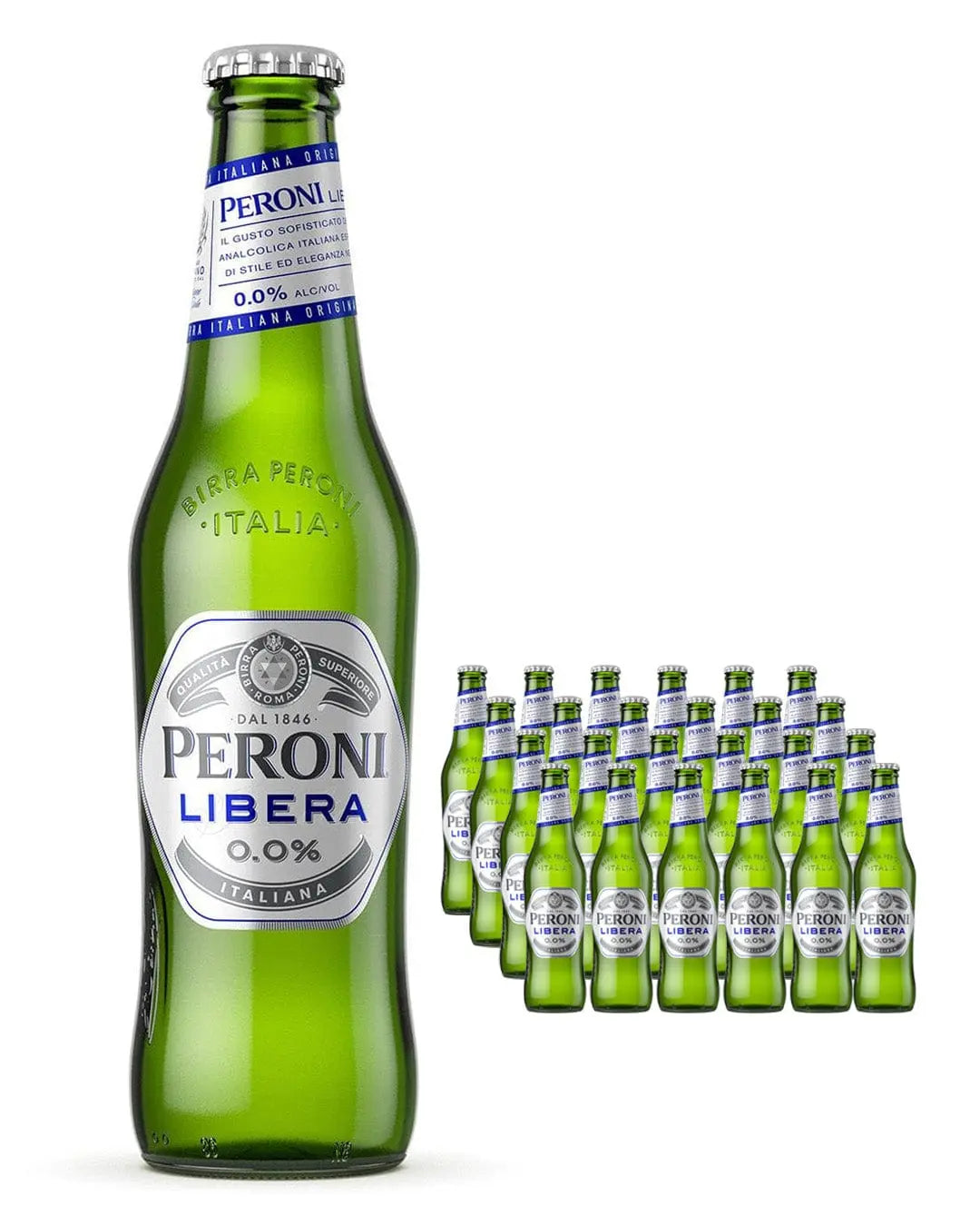 Peroni Nastro Azzurro Libera 0.0 Alcohol Free Lager Beer Bottle Multipack, 24 x 330 ml Beer