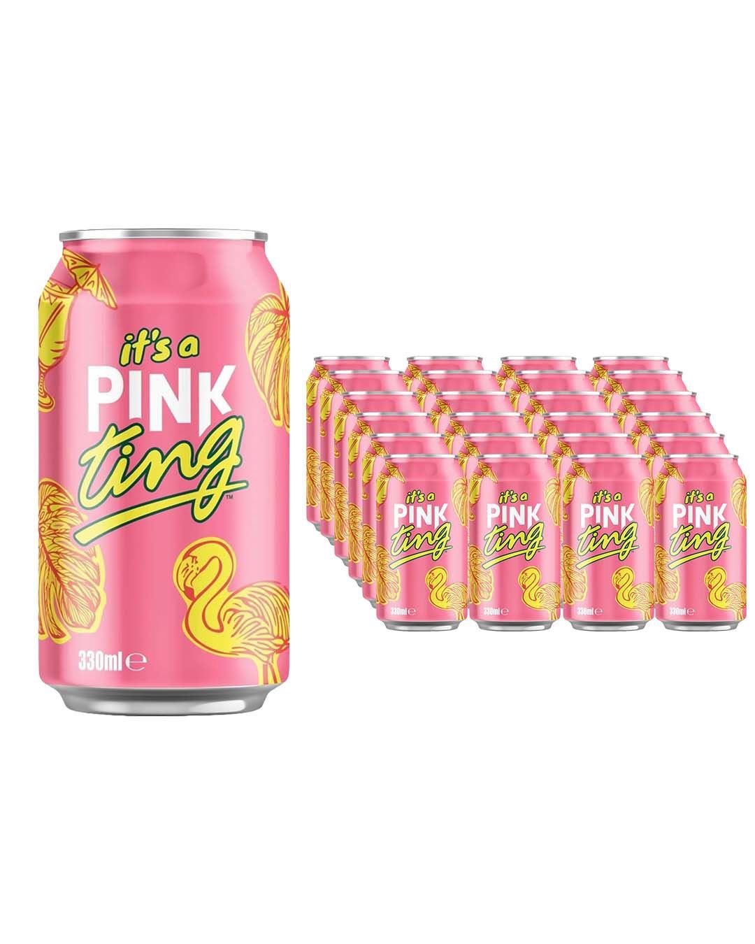 Pink Ting Grapefruit Soda Can Multipack, 24 x 330 ml Flavoured Soft Drinks