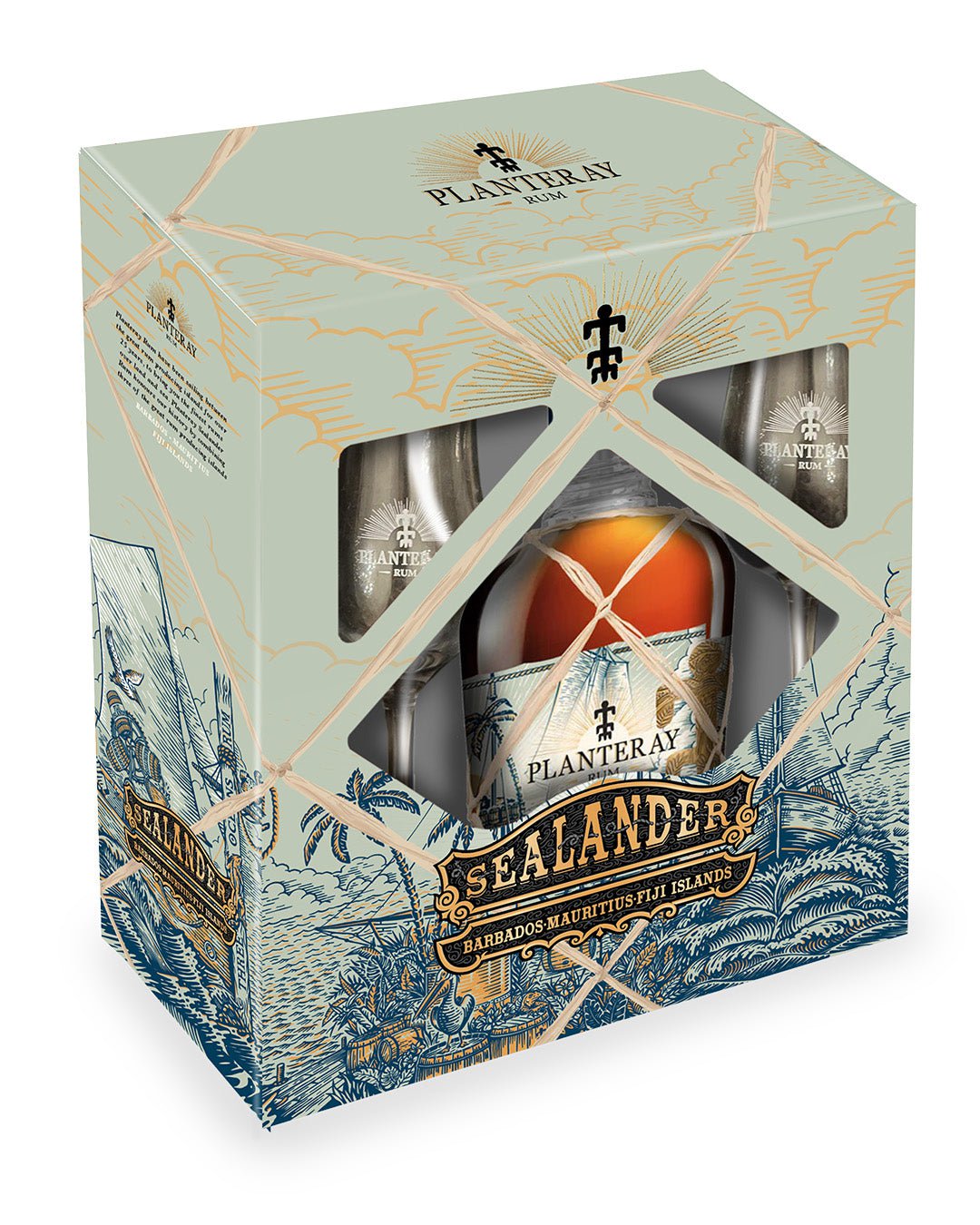 Planteray Sealander Rum Rocks Glasses Gift Pack, 70cl Rum