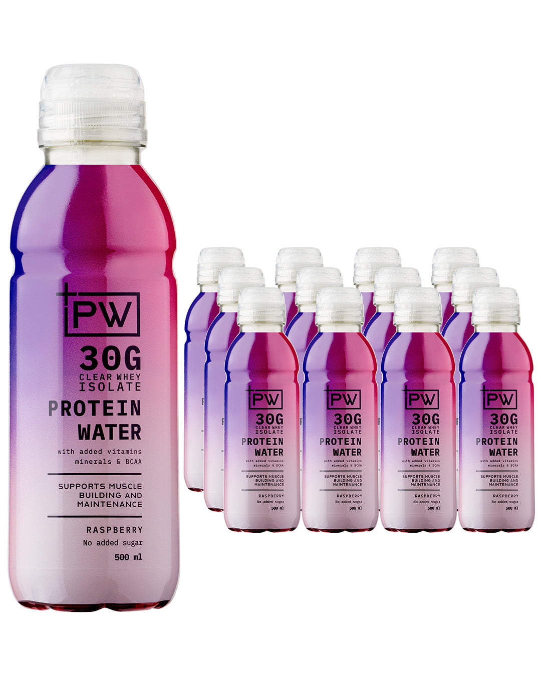 +PW Mixed Berry Protein Water, 12 x 500 ml Functional Drinks 5060319442965