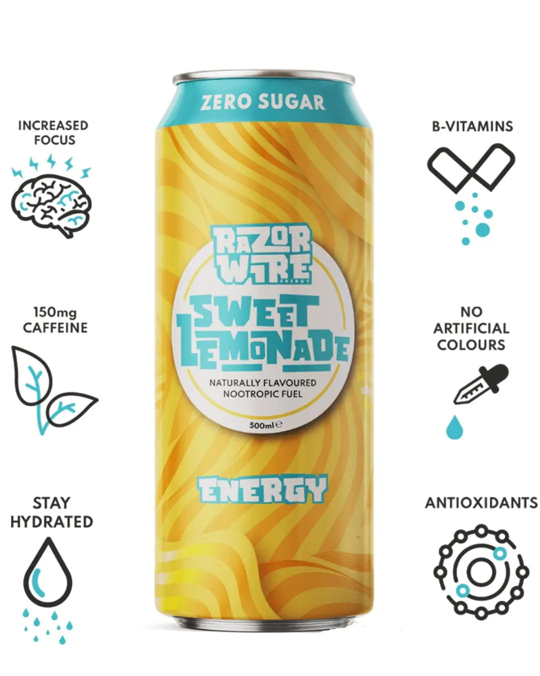 Razorwire Sweet Lemonade Energy Soft Drinks & Mixers 5060241604073
