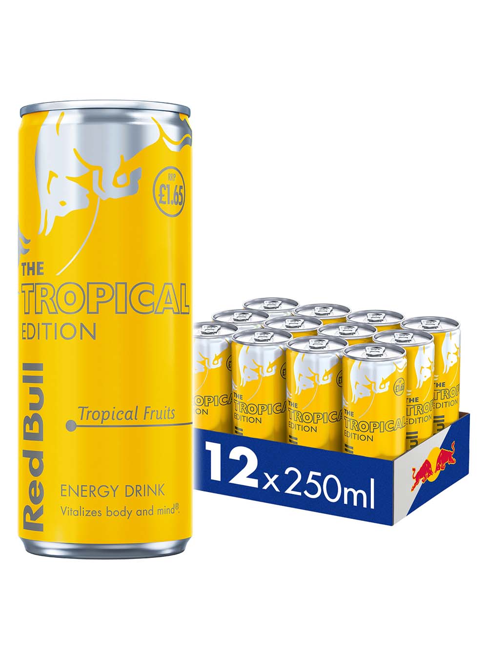 Red Bull The Tropical Edition Energy Drink Price Marked Multipack, 12 x 250 ml Soft Drinks & Mixers 9002490280345