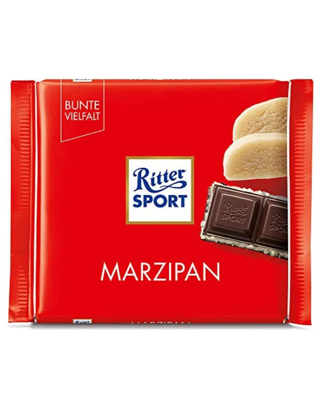 Ritter Sport Dark Chocolate With Marzipan, 5 x 100 g Chocolate