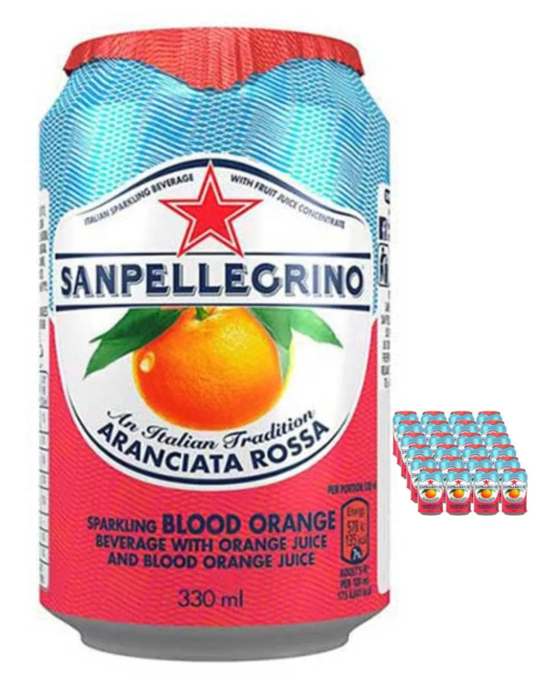 San Pellegrino Aranciata Rossa Blood Orange Multipack, 24 x 330 ml Water