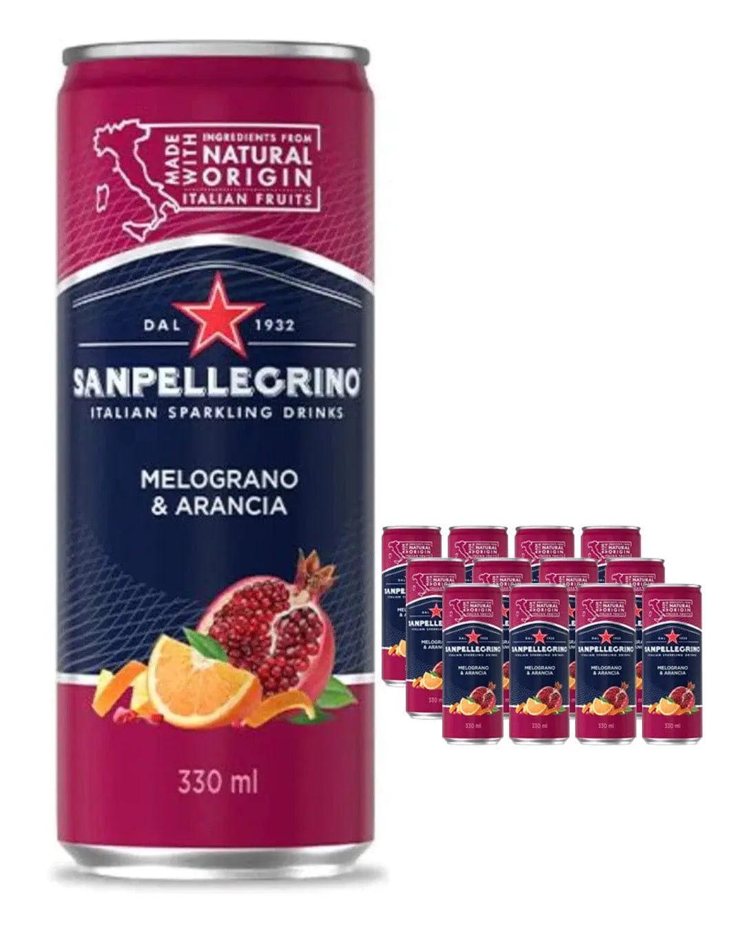 San Pellegrino Melograno & Arancia Multipack, 12 x 330 ml Water