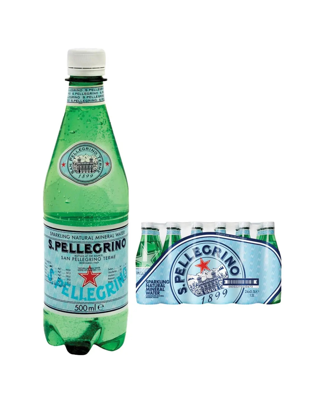 San Pellegrino Sparkling Water Plastic Bottle Multipack, 24 x 500 ml Water