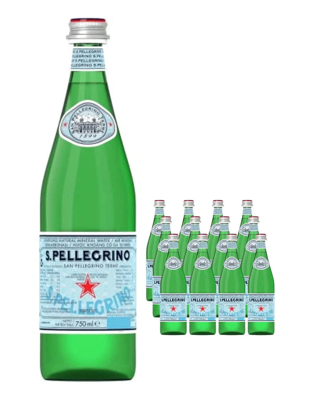 San Pellegrino Still Mineral Water Glass Bottle Multipack, 12 x 1 L Water