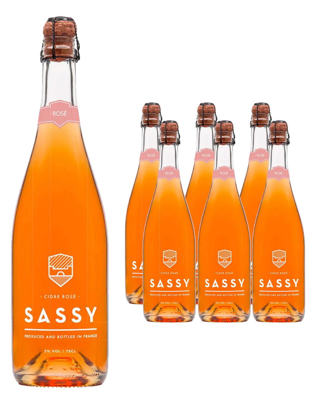 Sassy Cidre Rosé Cider Multipack, 6 x 750 ml Cider