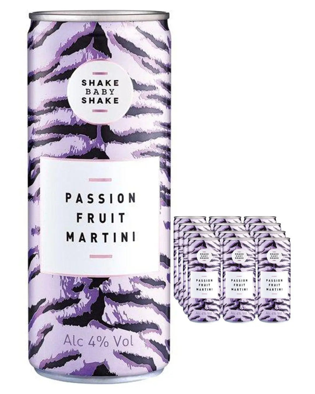 Shake Baby Shake Passion Fruit Martini Premixed Cocktail Multipack, 12 x 250 ml Ready Made Cocktails