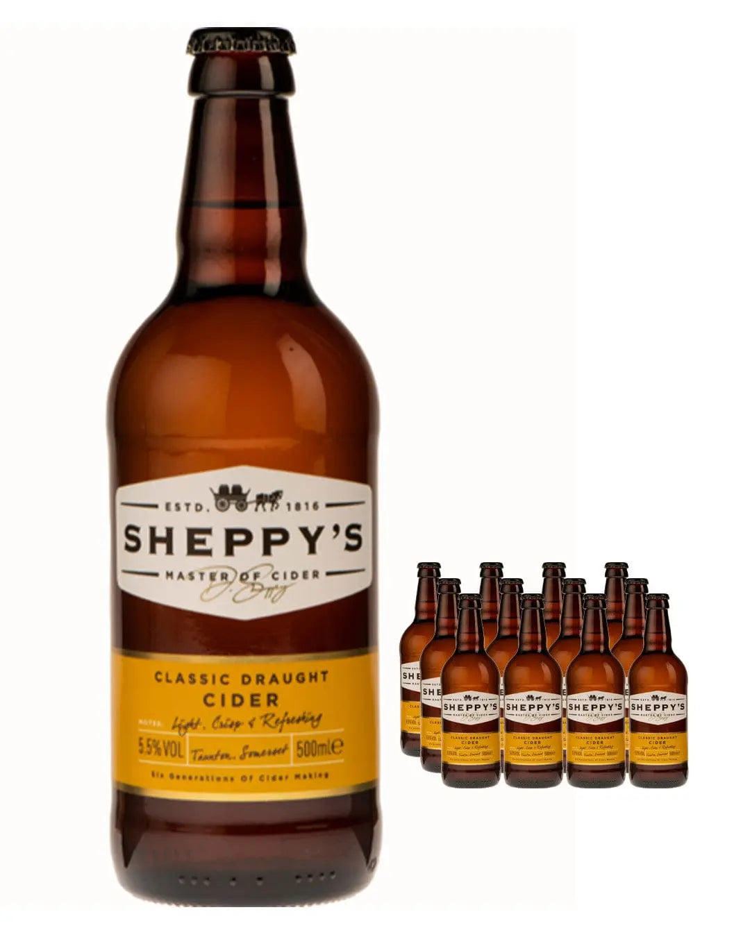 Sheppys Classic Draught Cider Multipack, 12 x 500 ml Cider