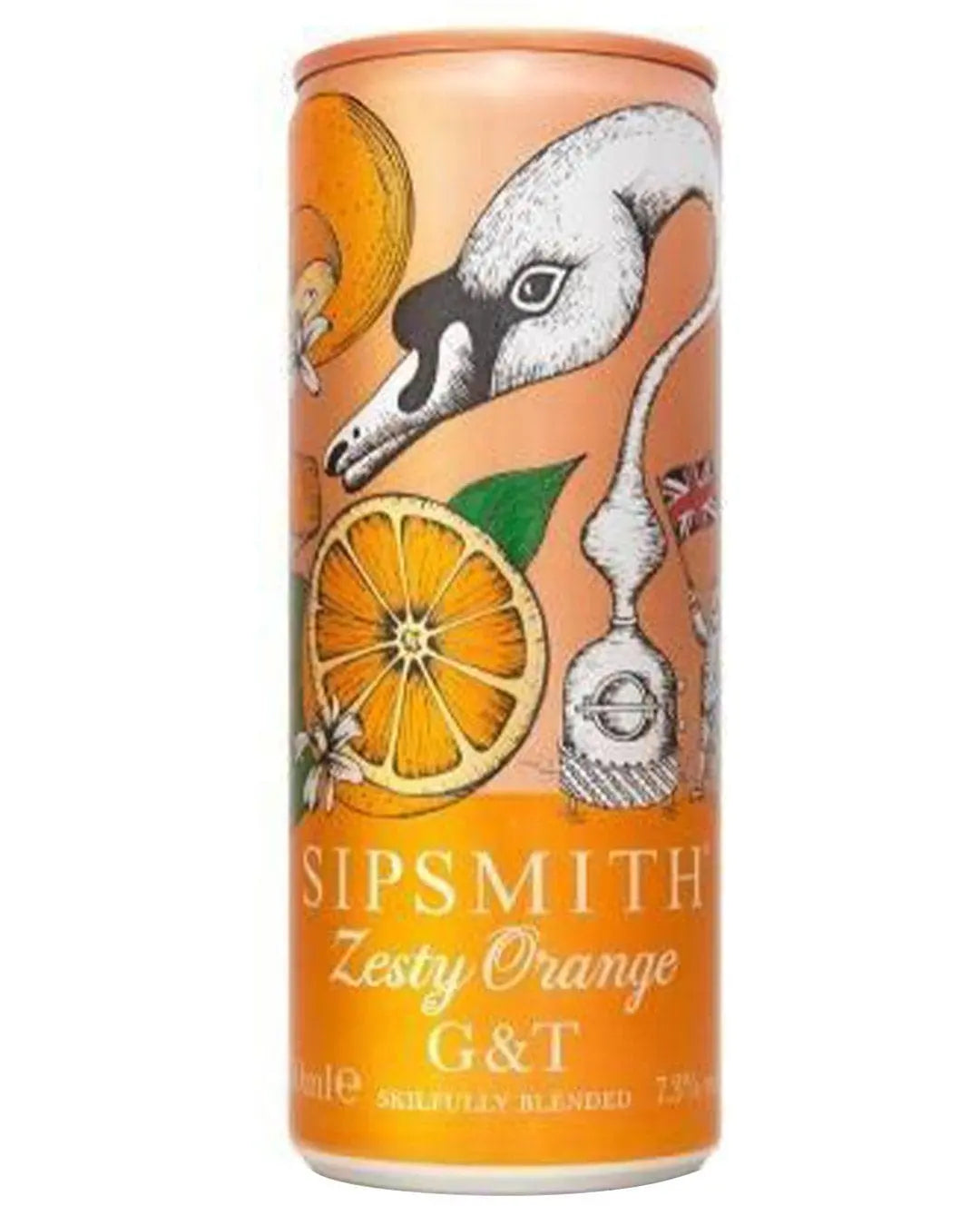 Sipsmith Zesty Orange Gin & Tonic Premixed Cocktail Can, 250 ml Ready Made Cocktails
