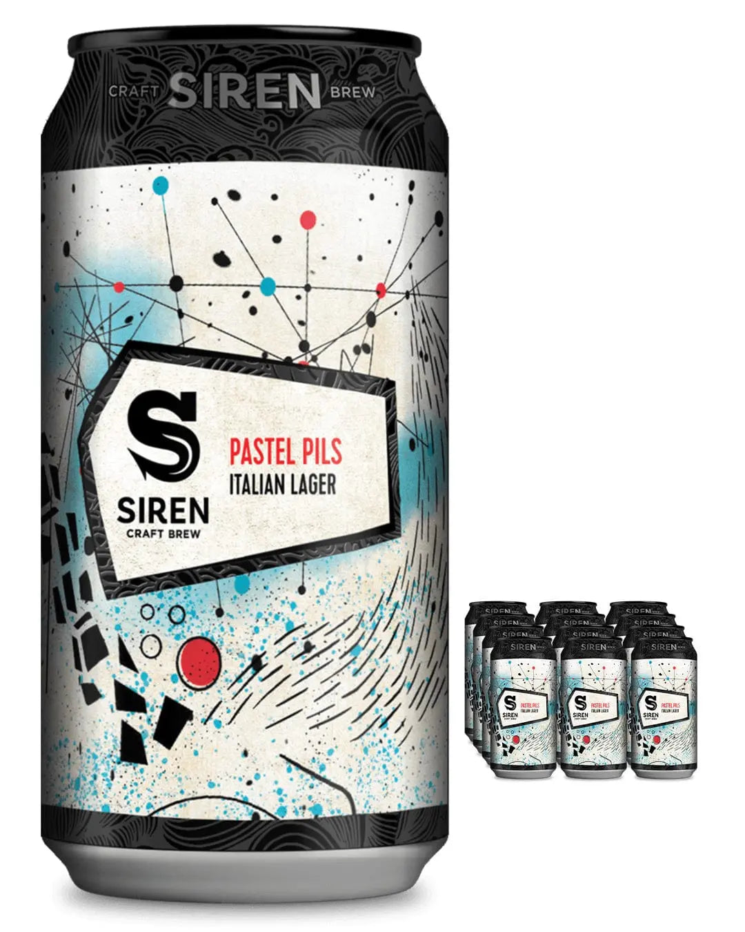 Siren Pastel Pils Beer Can Multipacks, 12 x 330 ml Beer