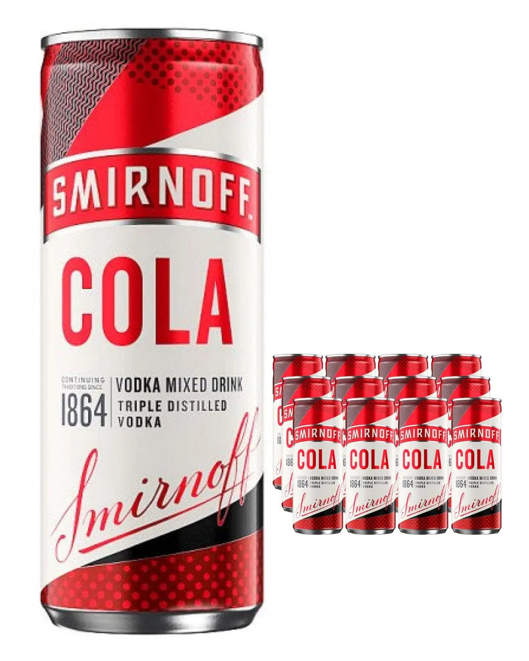 Smirnoff & Cola Can Multipack, 12 x 250 ml Ready Made Cocktails