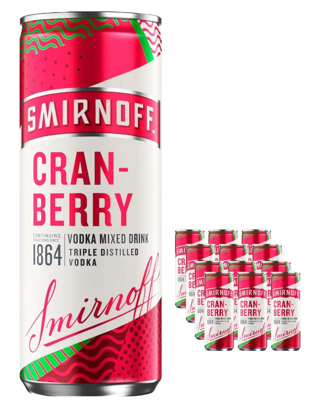 Smirnoff & Cranberry Juice Can, 1 x 250 ml Ready Made Cocktails
