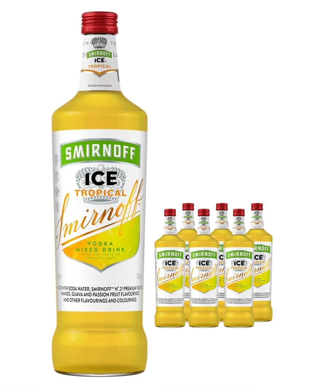 Smirnoff Ice Tropical Ready To Drink Vodka Cocktail Multipack, 6 x 70 cl Ready Made Cocktails